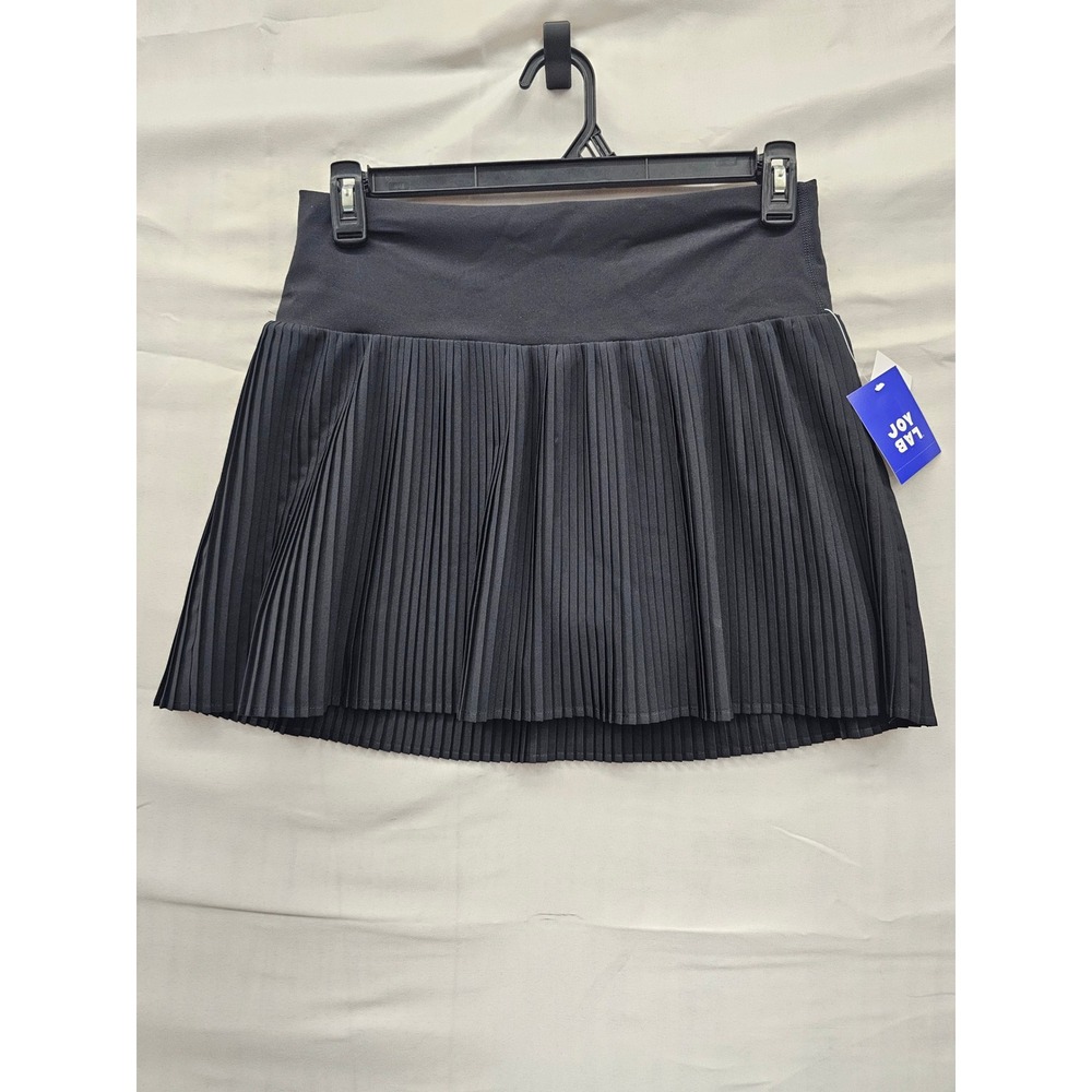 JoyLab Womens Pleated Skort Black Polyester Blend Athletic Size Large